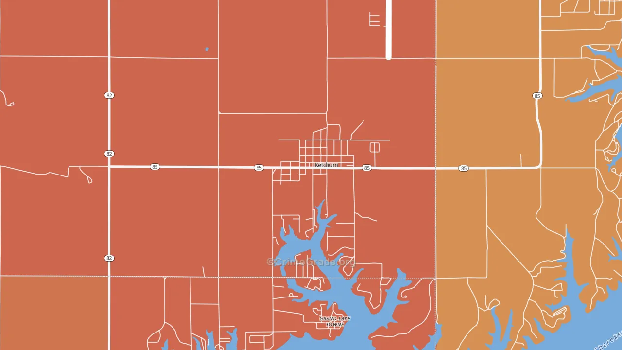 74349, OK Map of Drug-Related Crime Rates