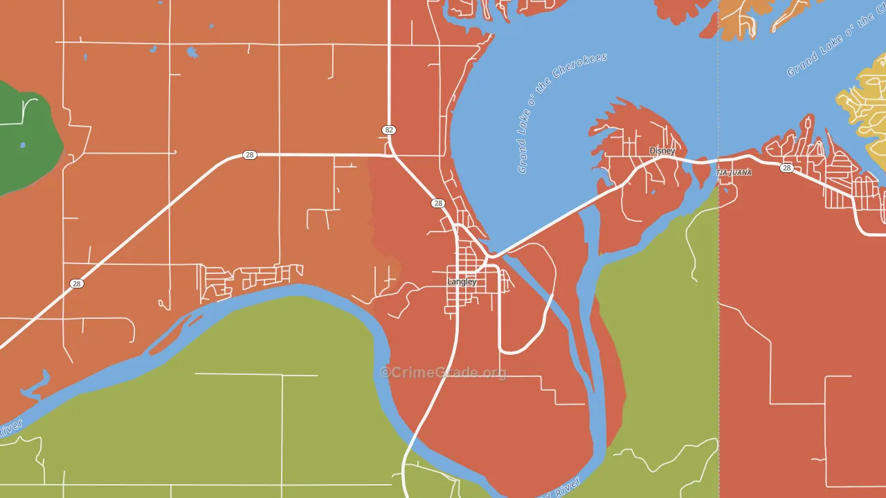 74350, OK Map of Drug-Related Crime Rates