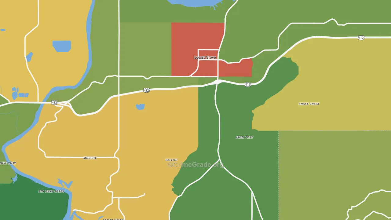 74352, OK Map of Drug-Related Crime Rates