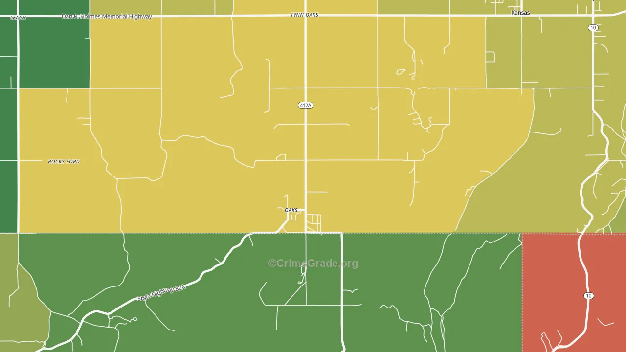 74359, OK Map of Drug-Related Crime Rates