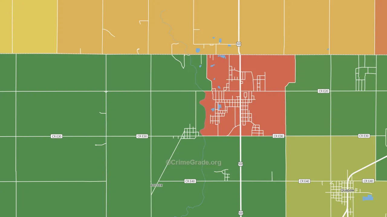 74360, OK Map of Drug-Related Crime Rates