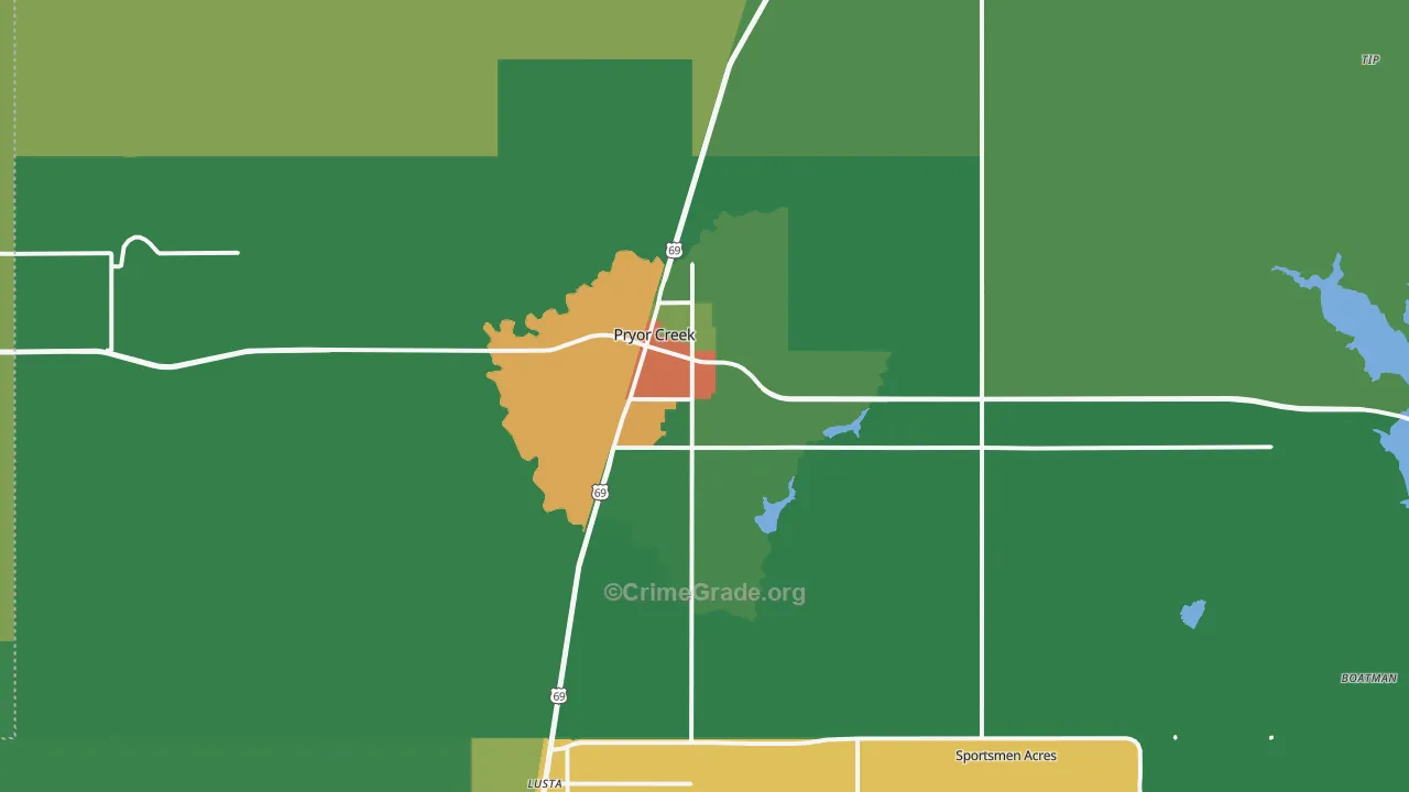74361, OK Map of Drug-Related Crime Rates