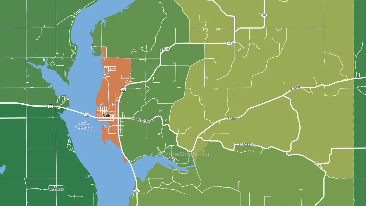 74365, OK Map of Drug-Related Crime Rates
