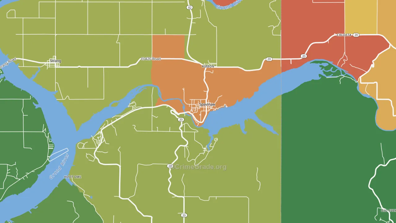 74366, OK Map of Drug-Related Crime Rates