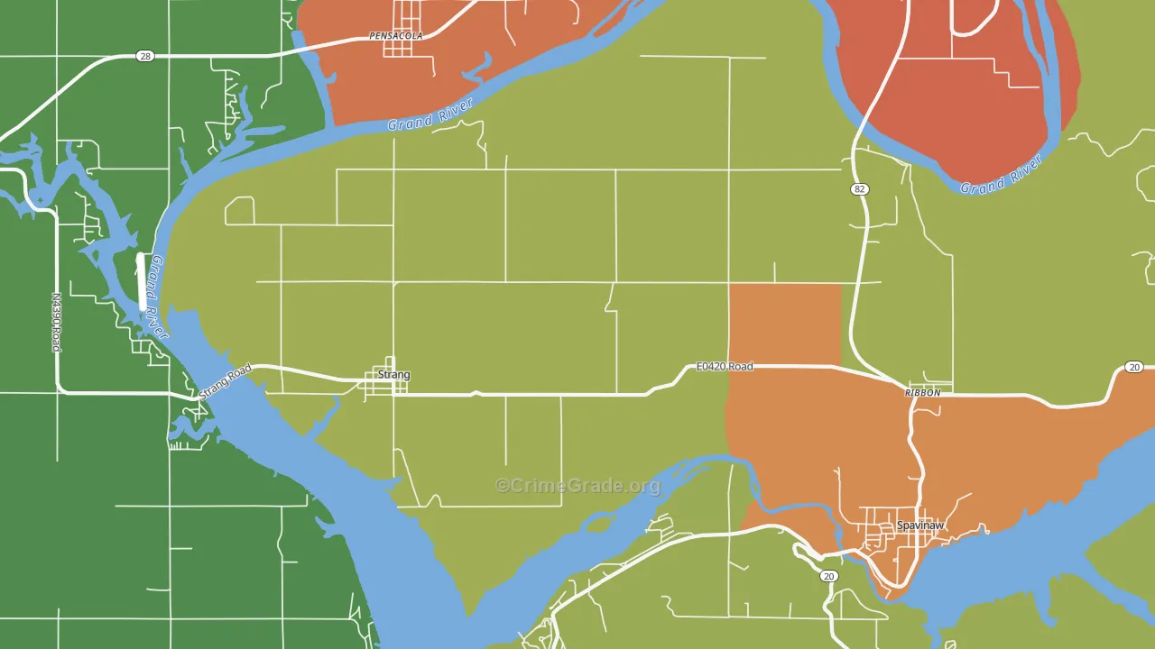 74367, OK Map of Drug-Related Crime Rates