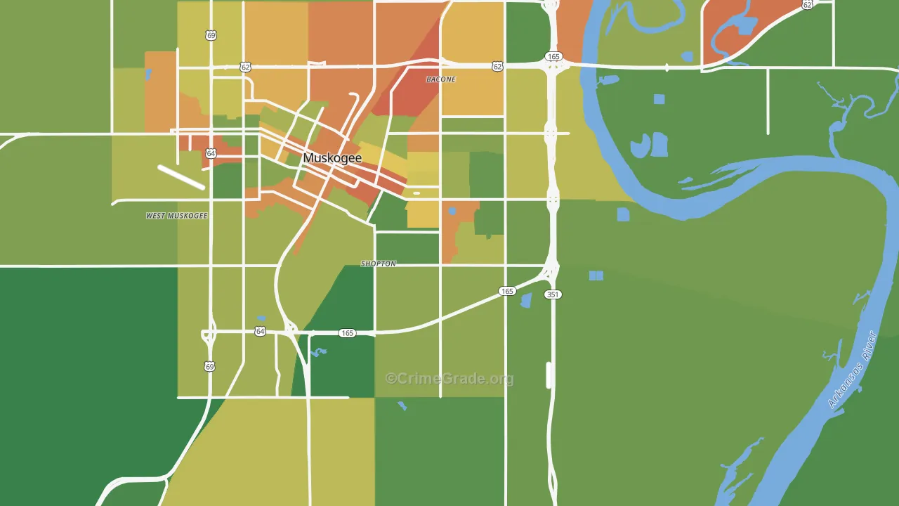 74403, OK Map of Drug-Related Crime Rates