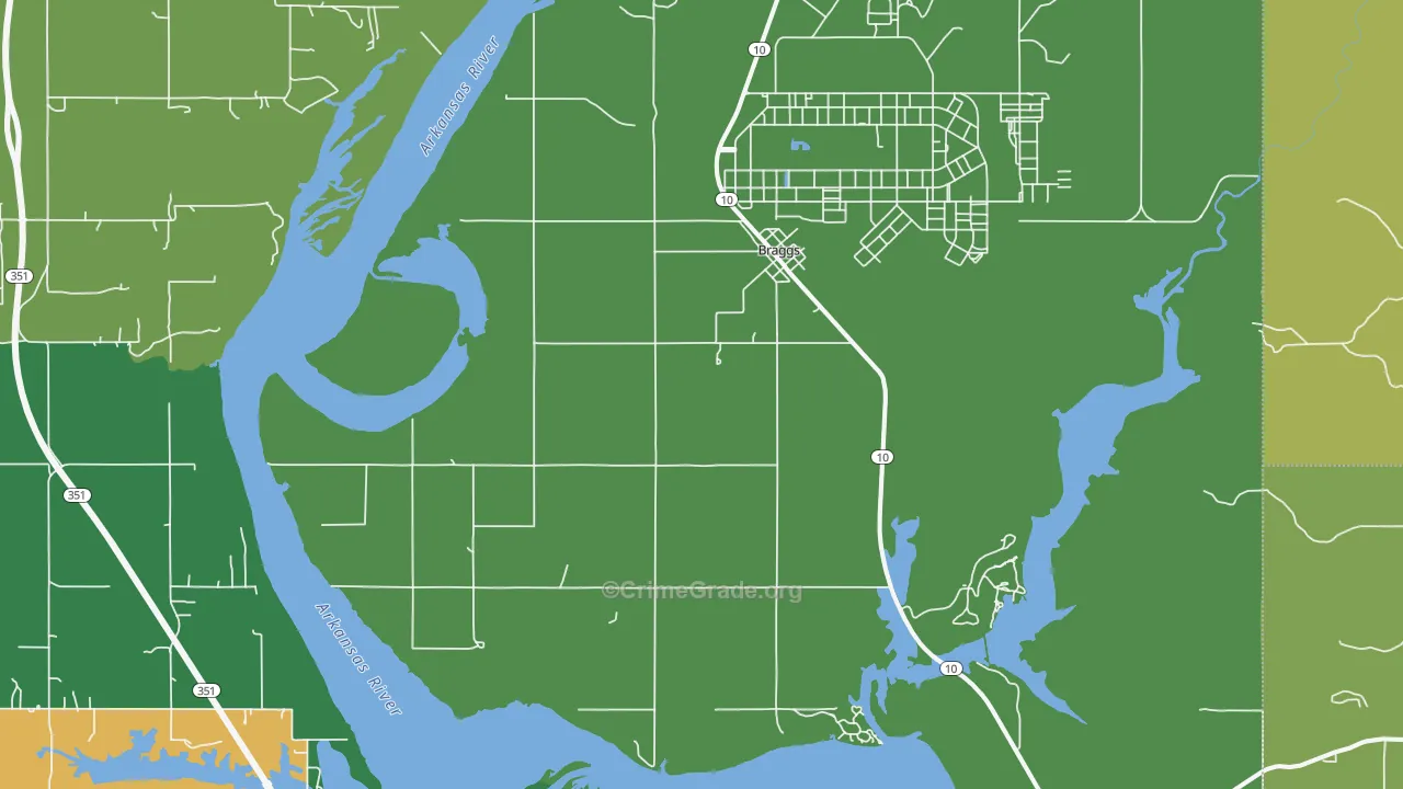 74423, OK Map of Drug-Related Crime Rates
