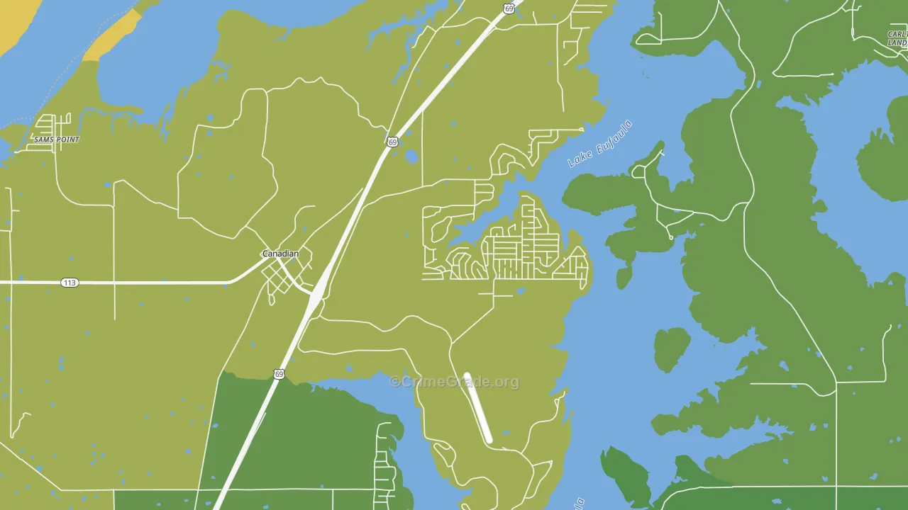 74425, OK Map of Drug-Related Crime Rates