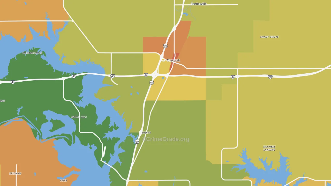 74426, OK Map of Drug-Related Crime Rates