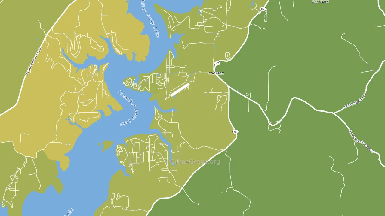 74427, OK Map of Drug-Related Crime Rates