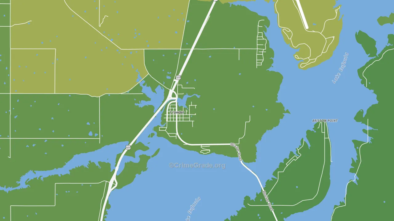 74430, OK Map of Drug-Related Crime Rates