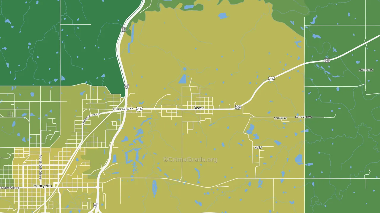 74431, OK Map of Drug-Related Crime Rates