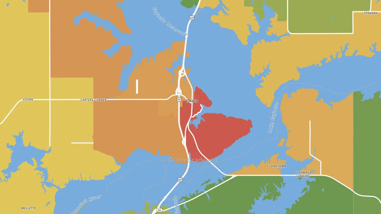 74432, OK Map of Drug-Related Crime Rates