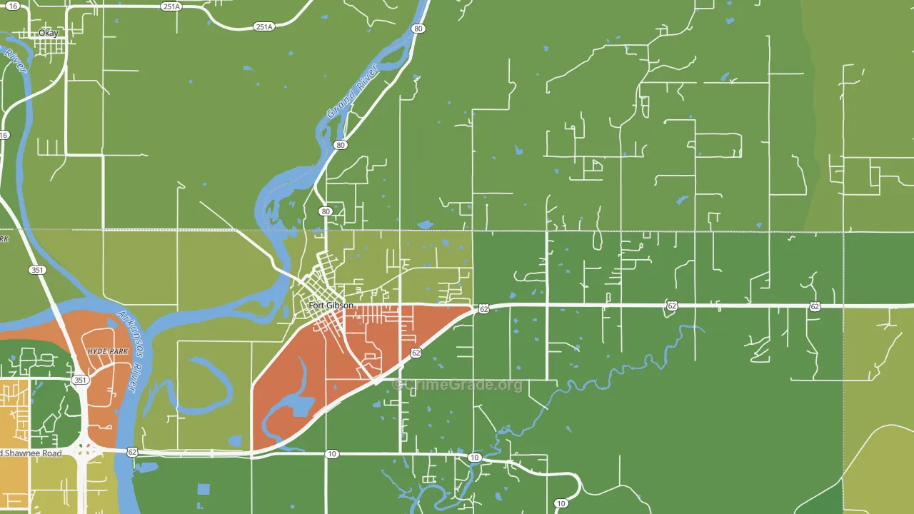 74434, OK Map of Drug-Related Crime Rates