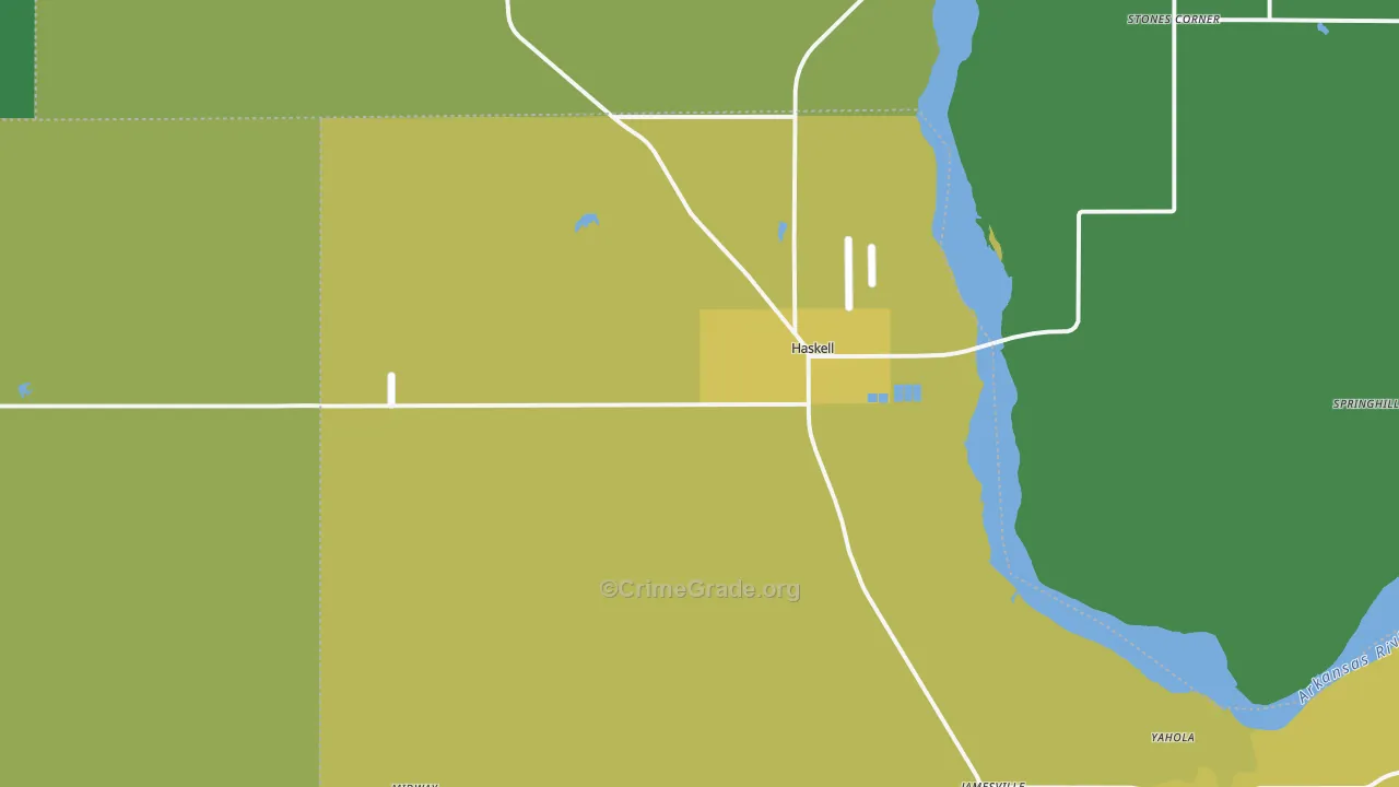 74436, OK Map of Drug-Related Crime Rates