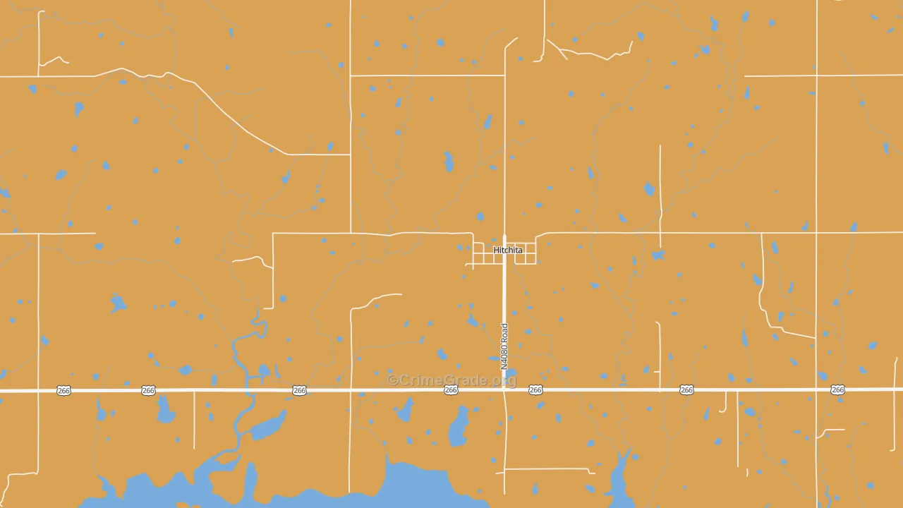 74438, OK Map of Drug-Related Crime Rates