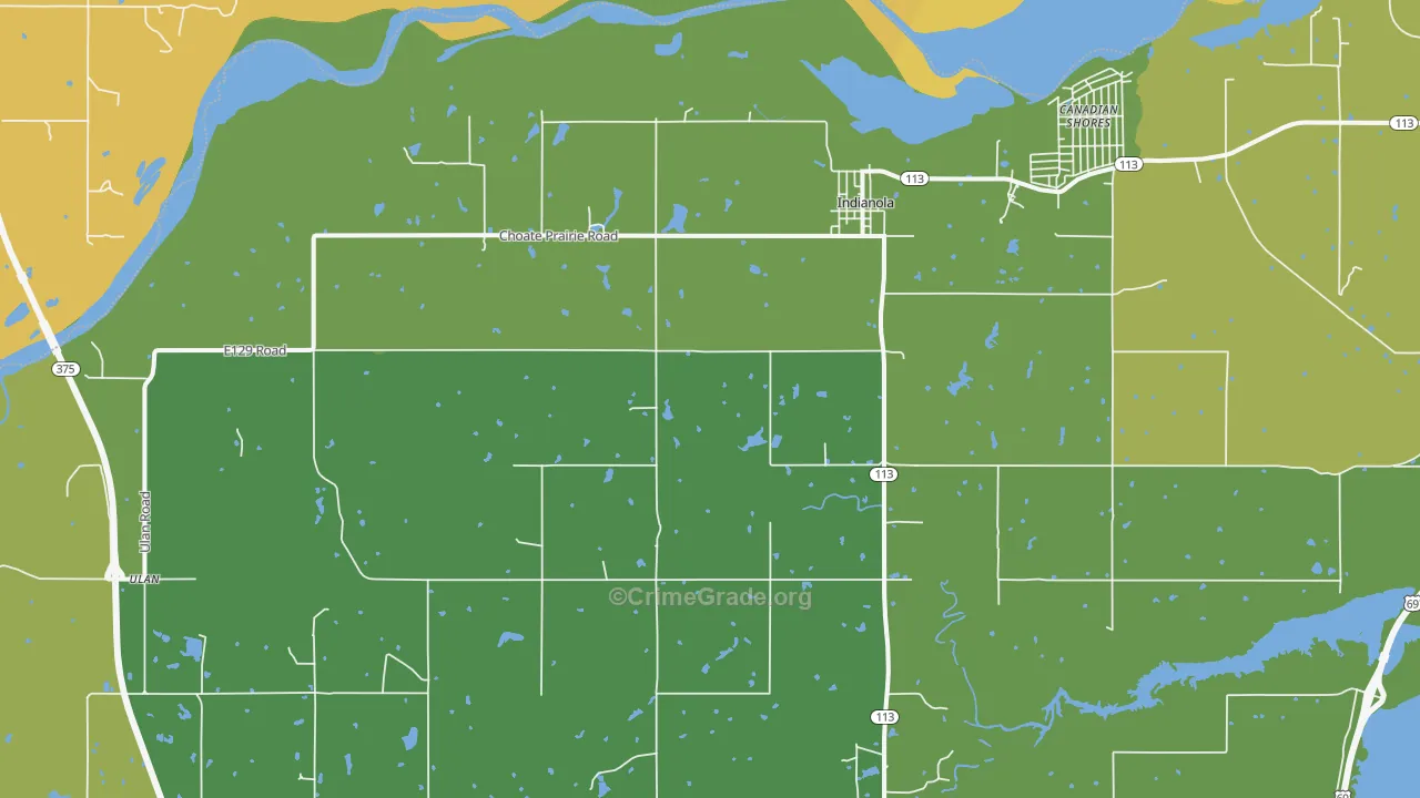 74442, OK Map of Drug-Related Crime Rates