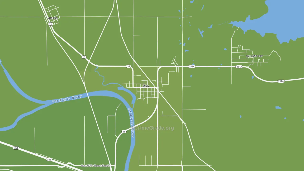 74446, OK Map of Drug-Related Crime Rates