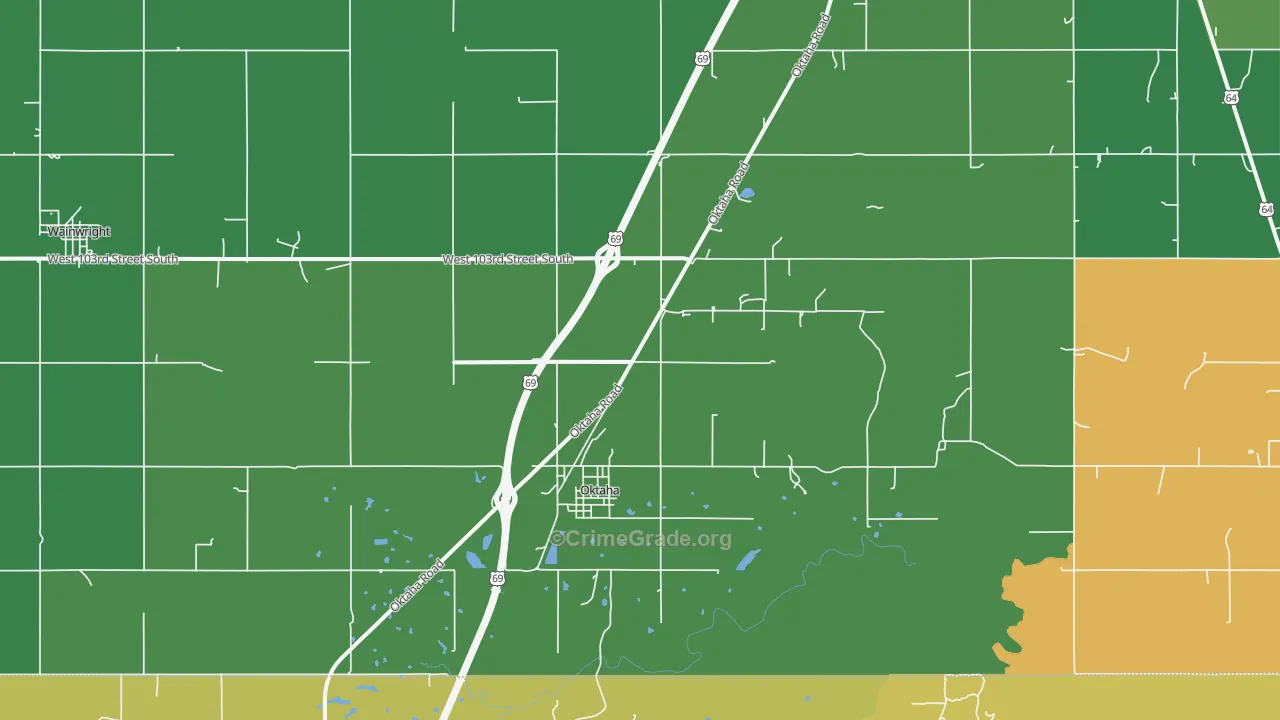 74450, OK Map of Drug-Related Crime Rates