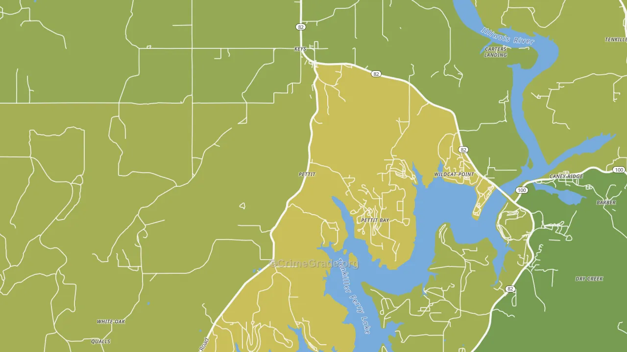 74451, OK Map of Drug-Related Crime Rates