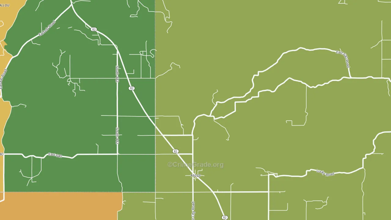 74452, OK Map of Drug-Related Crime Rates