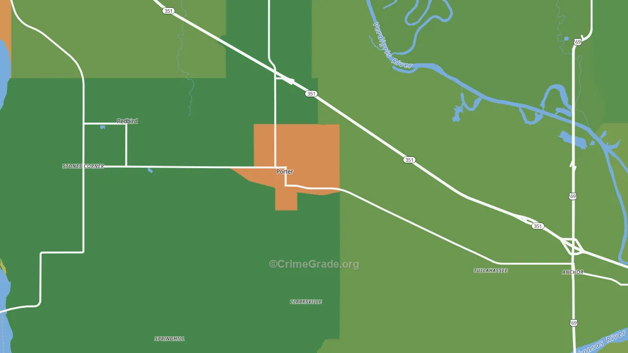 74454, OK Map of Drug-Related Crime Rates
