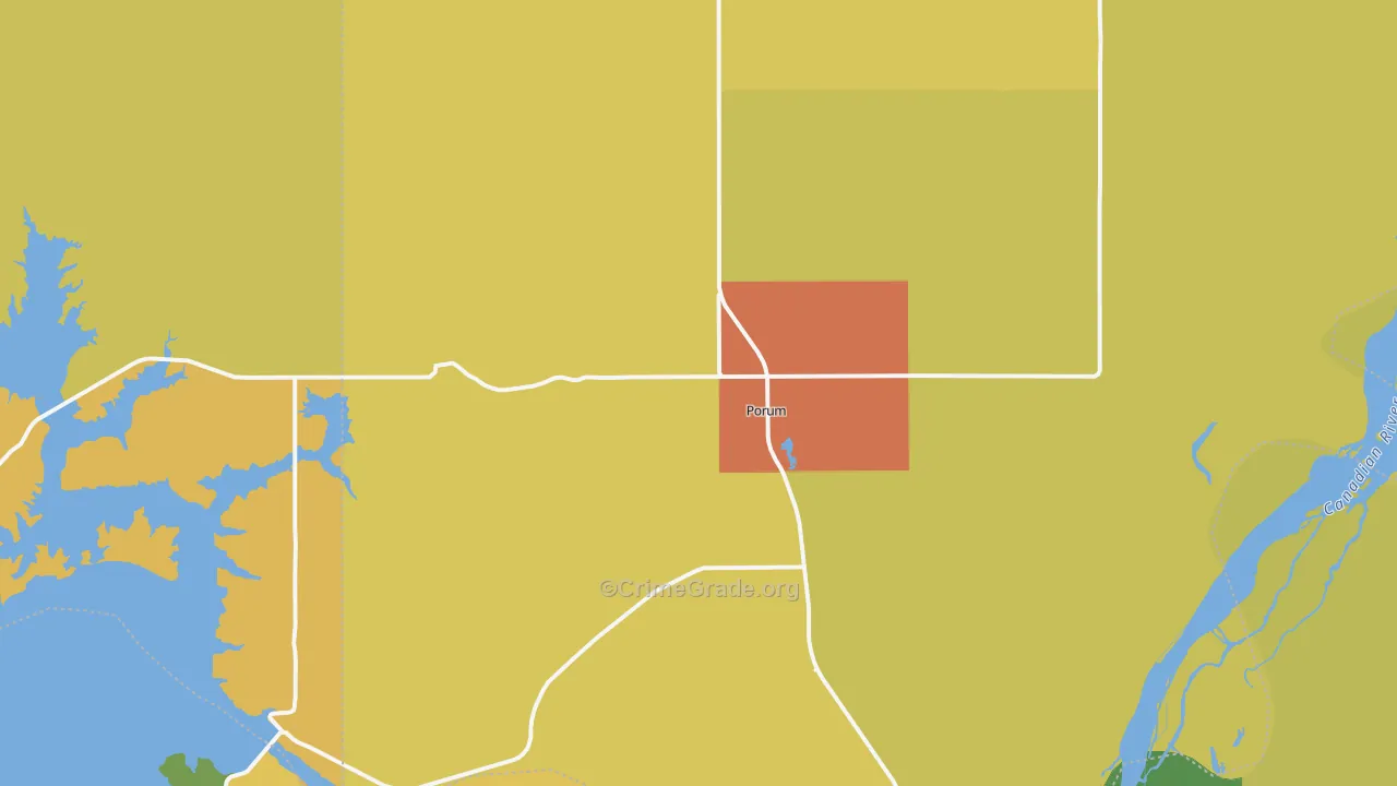74455, OK Map of Drug-Related Crime Rates