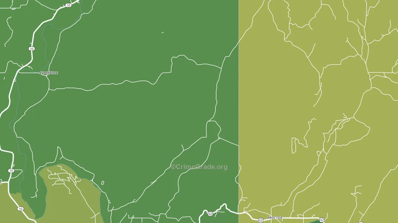 74457, OK Map of Drug-Related Crime Rates