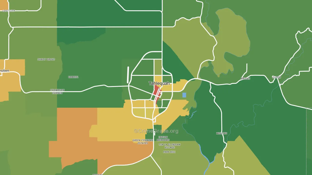 74464, OK Map of Drug-Related Crime Rates