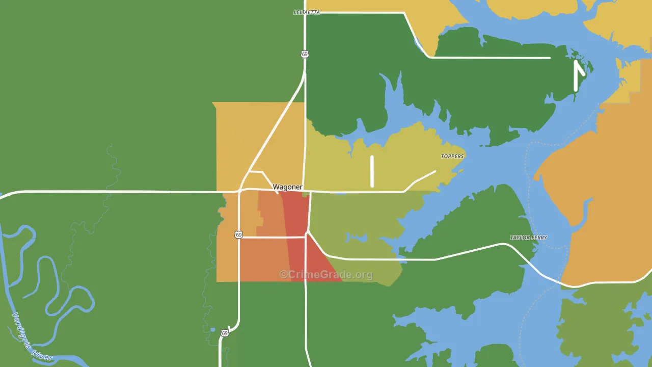 74467, OK Map of Drug-Related Crime Rates