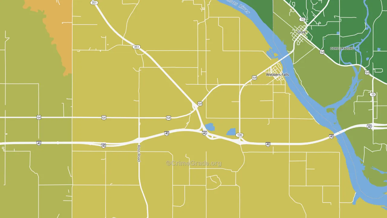 74470, OK Map of Drug-Related Crime Rates