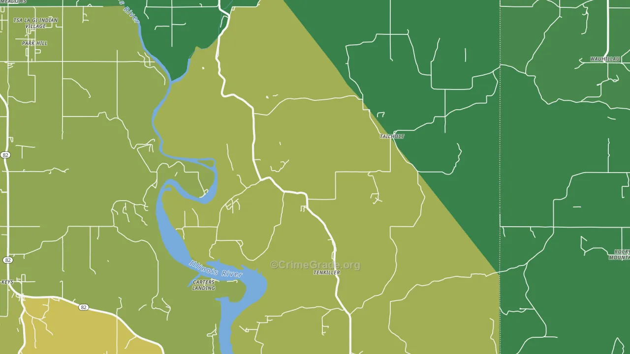 74471, OK Map of Drug-Related Crime Rates