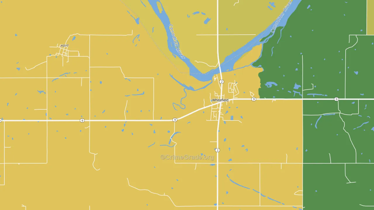 74472, OK Map of Drug-Related Crime Rates