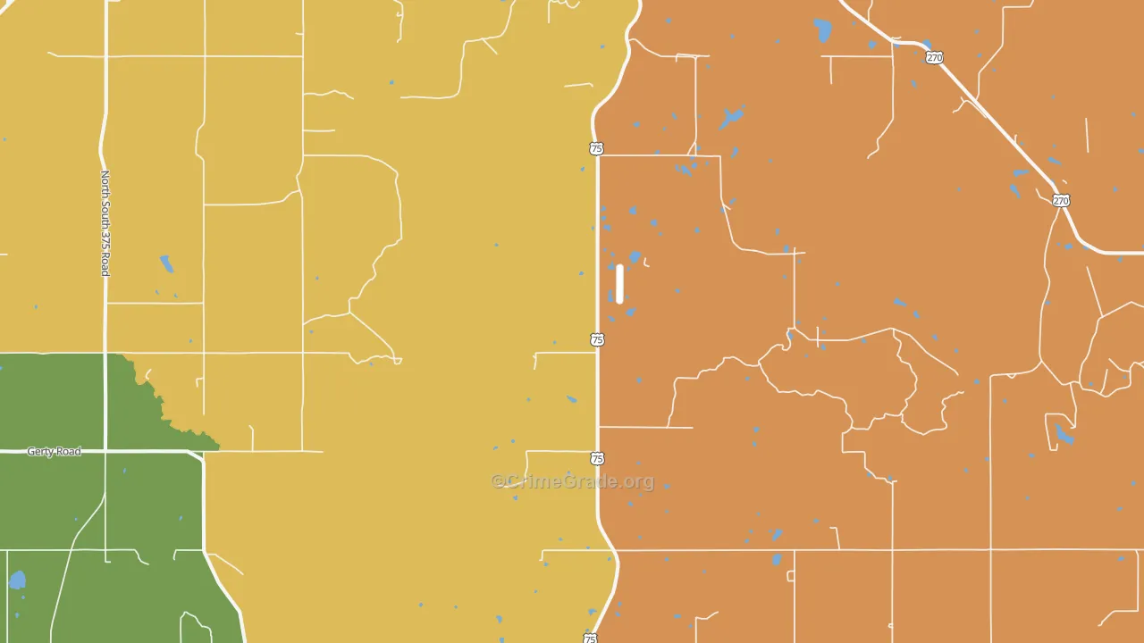 74531, OK Map of Drug-Related Crime Rates