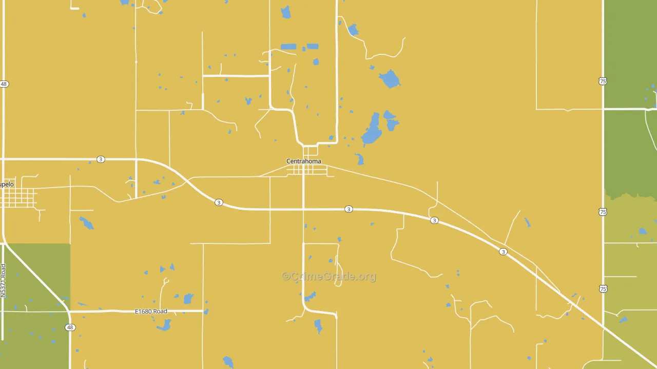 74534, OK Map of Drug-Related Crime Rates