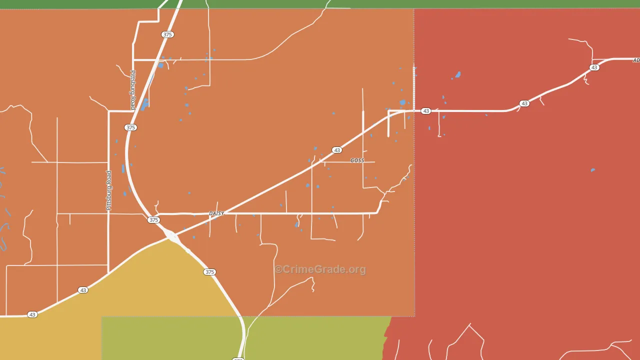 74540, OK Map of Drug-Related Crime Rates