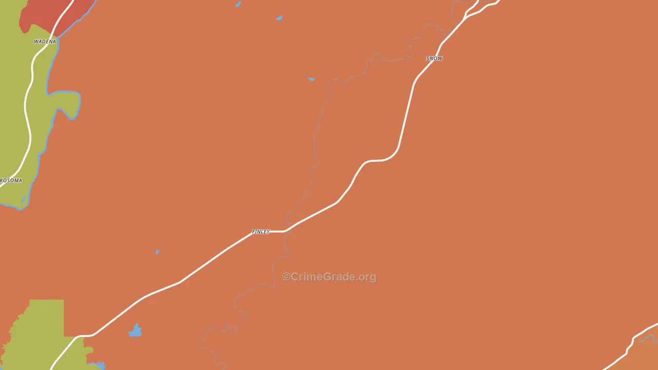 74543, OK Map of Drug-Related Crime Rates
