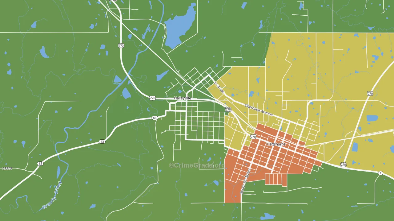 74546, OK Map of Drug-Related Crime Rates