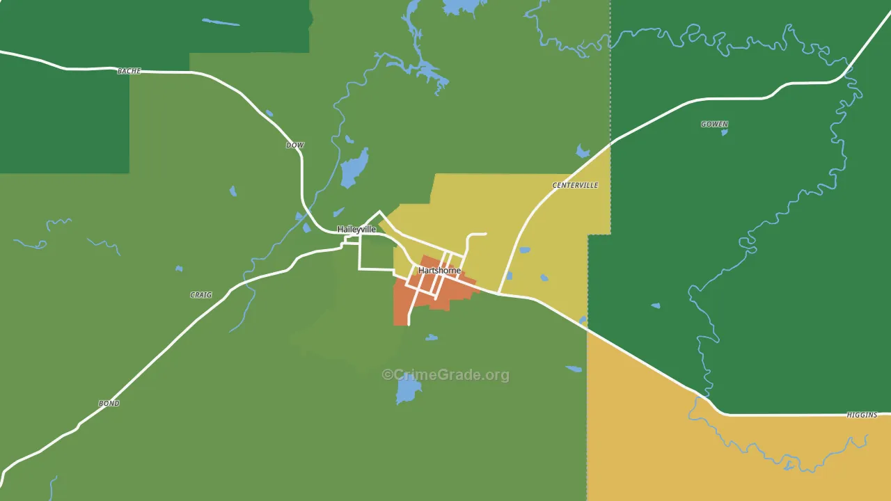 74547, OK Map of Drug-Related Crime Rates