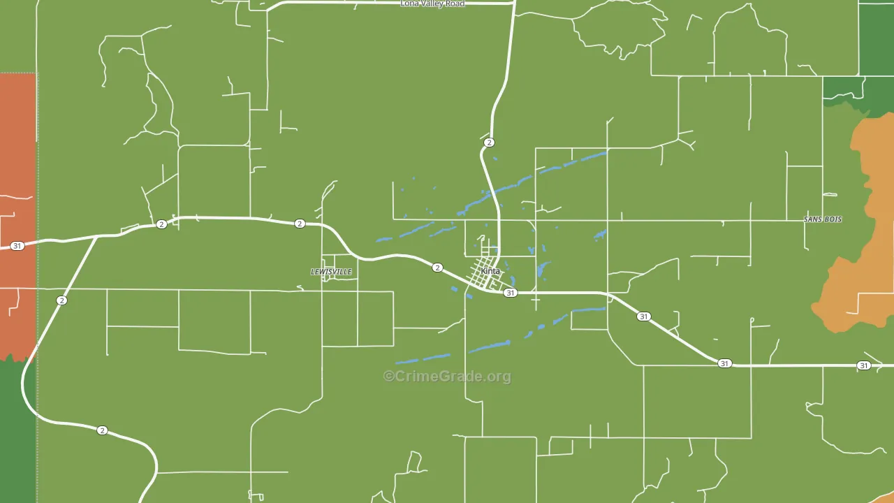 74552, OK Map of Drug-Related Crime Rates