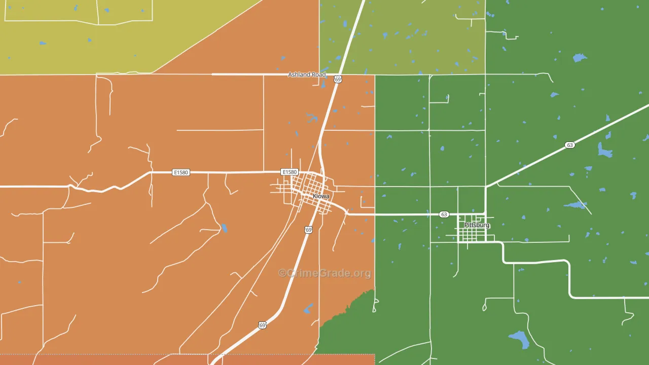 74553, OK Map of Drug-Related Crime Rates
