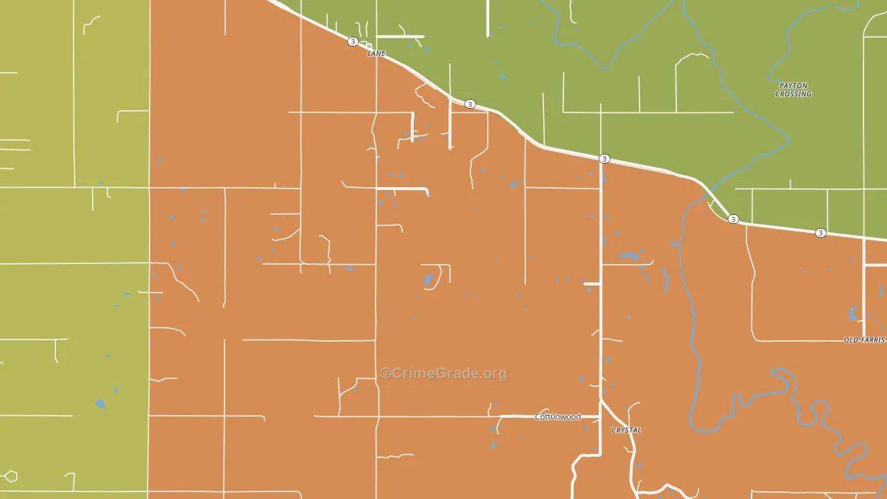 74555, OK Map of Drug-Related Crime Rates