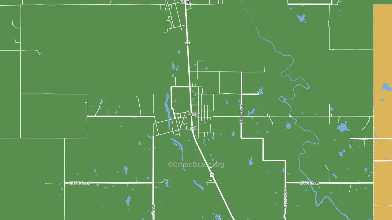 74556, OK Map of Drug-Related Crime Rates