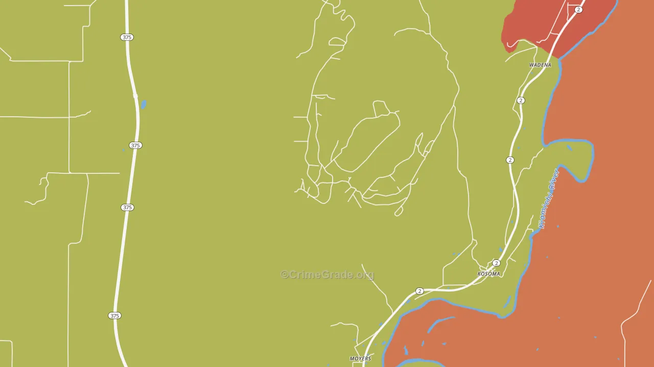 74557, OK Map of Drug-Related Crime Rates