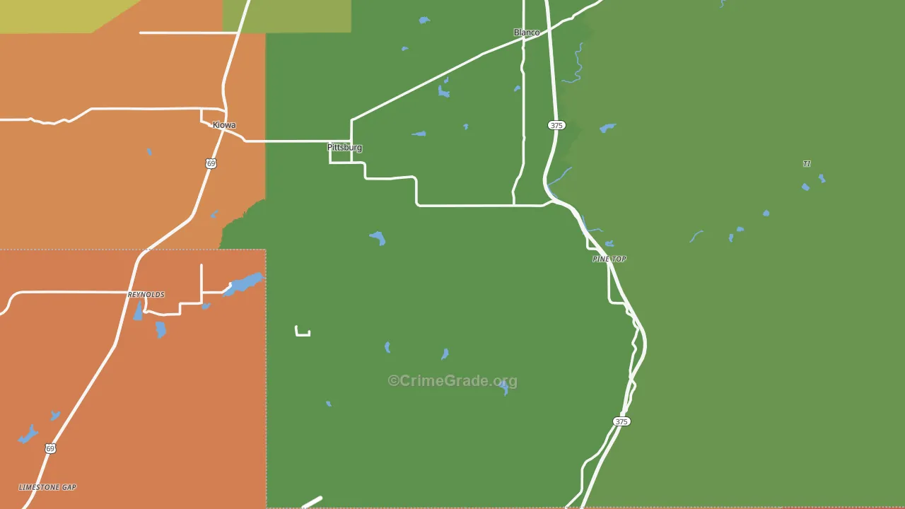 74560, OK Map of Drug-Related Crime Rates