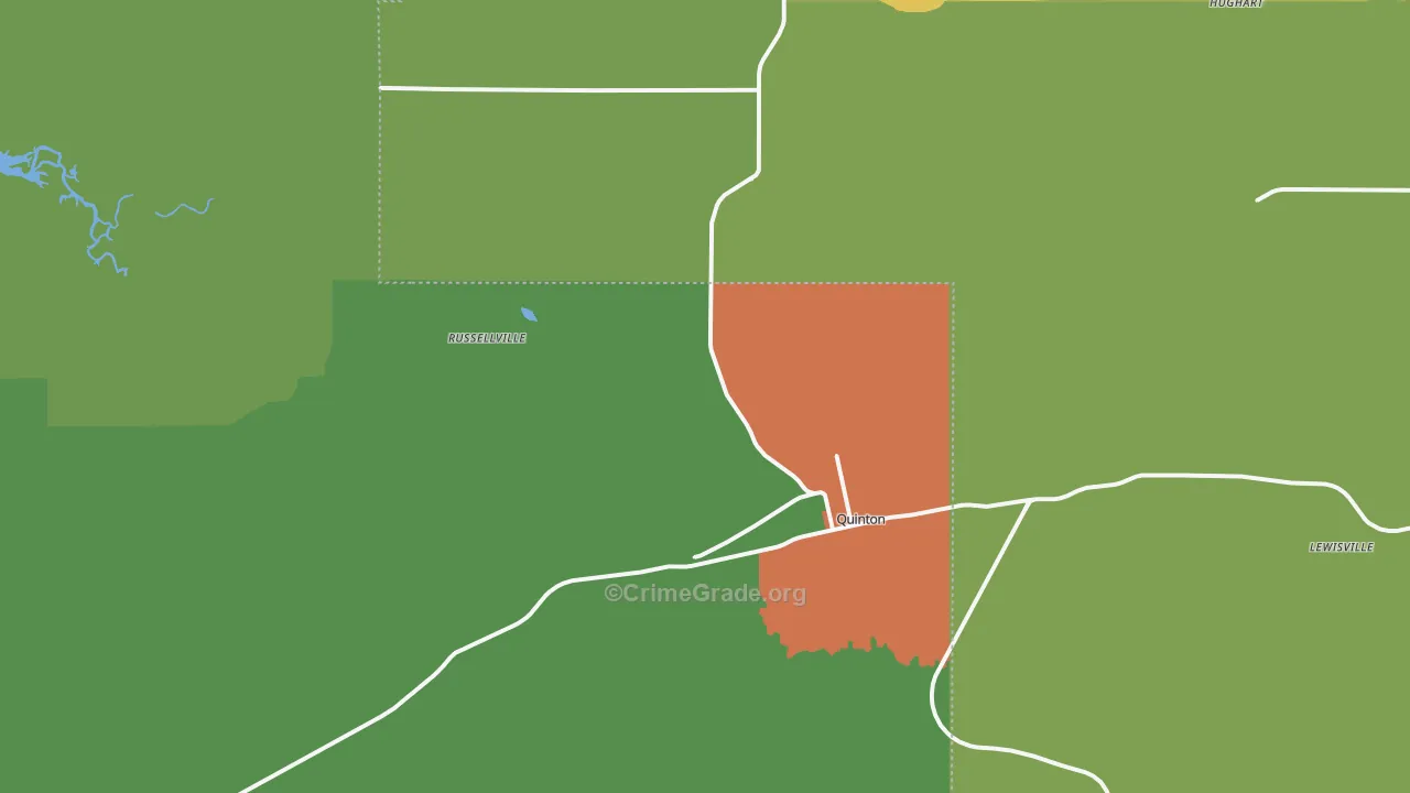 74561, OK Map of Drug-Related Crime Rates