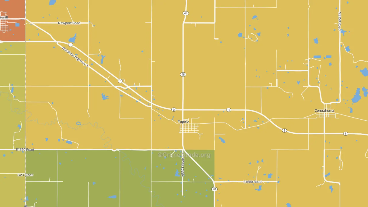 74572, OK Map of Drug-Related Crime Rates