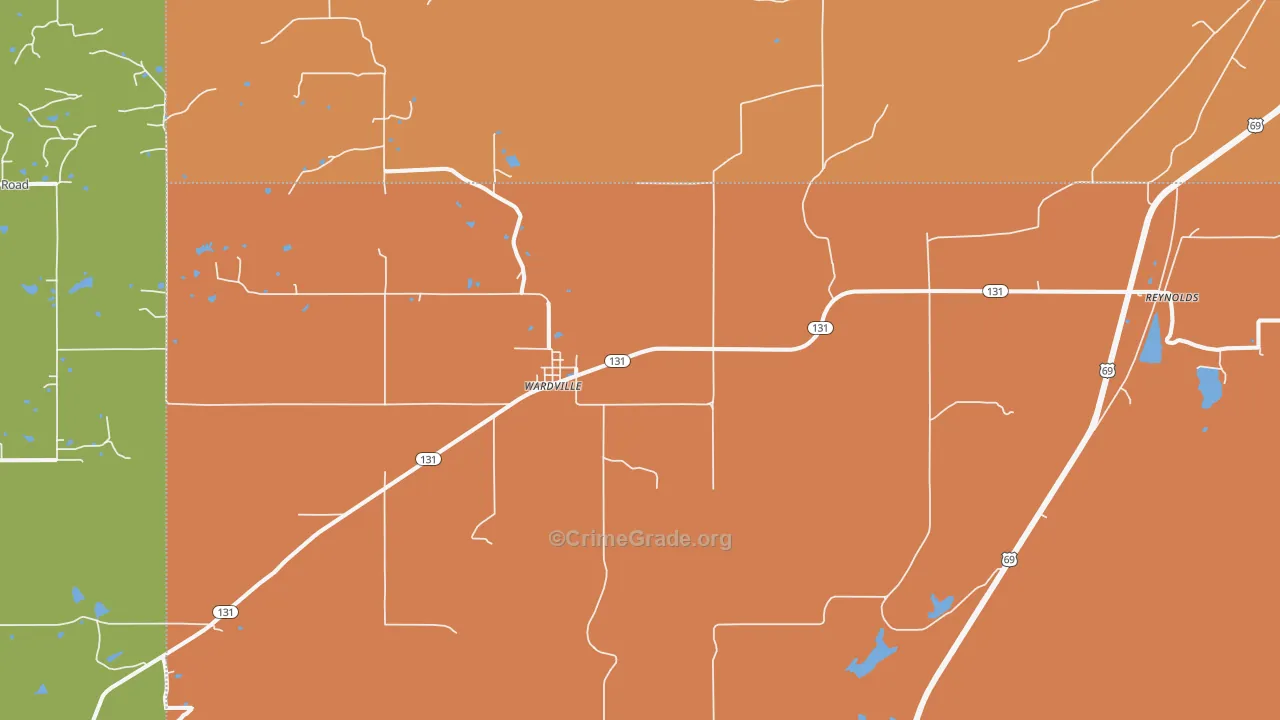 74576, OK Map of Drug-Related Crime Rates