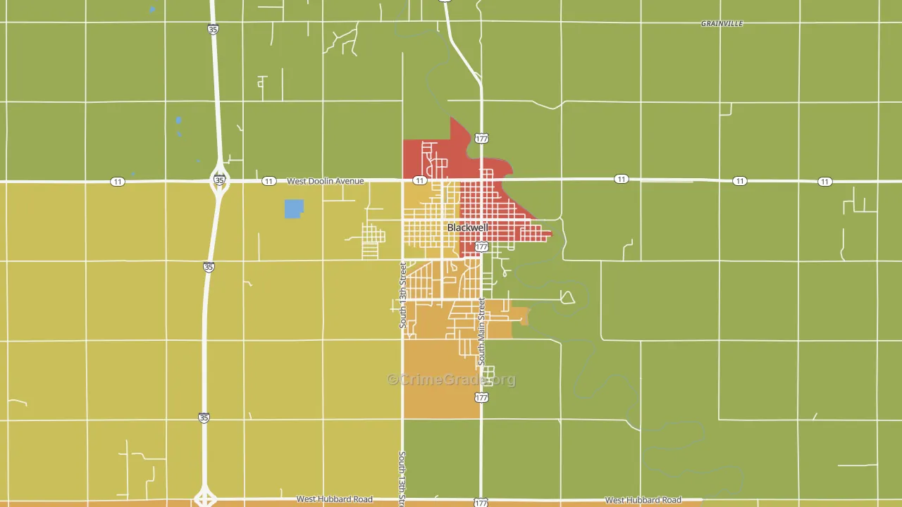 74631, OK Map of Drug-Related Crime Rates