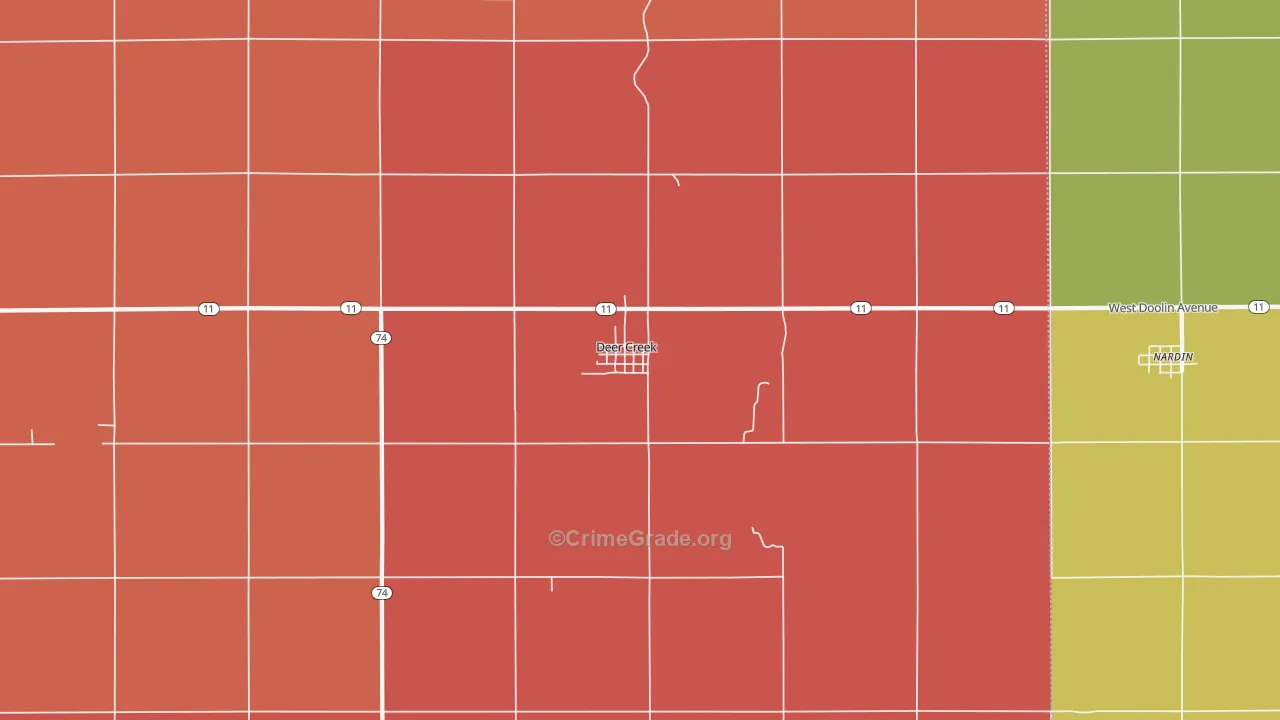 74636, OK Map of Drug-Related Crime Rates